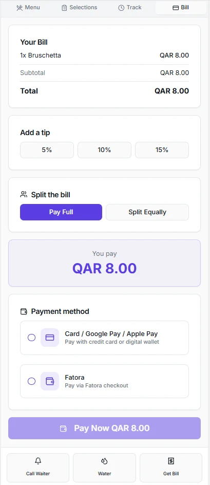 Bill splitting and payment, right from the phone
